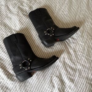 Durango Black Leather Harness Boots
